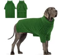 Preferhouse Dog Knitted Sweaters for XXXX-Large Dogs, Pet Winter Turtleneck Warm Pullover Thick Sweatshirt Greyhound Bernese Mountain (Green, 3XL)