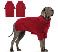 Preferhouse Dog Knitted Sweaters for XXXX-Large Dogs, Pet Winter Turtleneck Warm Pullover Thick Sweatshirt Greyhound Bernese Mountain (Red, 3XL)