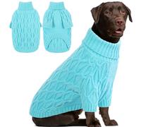 Preferhouse XL Dog Sweater, Fall Winter Pet Clothes for Extra Large Dogs Male Female, Warm Pullover Clothes Pets Winter Apparel for Labrador, Golden Retriever, Lakeblue XL