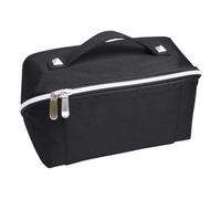 Preferred Nation All-in-One Travel Cosmetic Bag - Eco-Friendly Toiletry Organizer- Opens Flat, Multiple Compartments, Stylish Design, Black, Opens Flat