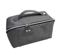 Preferred Nation All-in-One Travel Cosmetic Bag - Eco-Friendly Toiletry Organizer- Opens Flat, Multiple Compartments, Stylish Design, Gray, Opens Flat