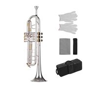 Prefessional Bb Trumpet Brass Material Silver Plated Surface Wind Instrument With Mouthpiece Carry Bag Accessories