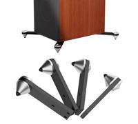 Preffair 4 Pcs Audiophile Speaker Isolation Feet Floor Standing Aluminum Alloy Vibration Reducer Shockproof Spike Bracket for Speaker, Amplifier, Preamplifier,Subwoofer (Black)