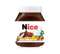 Prefilled Custom Text Sticker Wrapper For Jar Chocolate Gift Set - Matte Vinyl Stickers & Labels for 350 g Hazelnut Spread Jars - Birthday Hamper & Christmas Gifts (Nice (fits jar 350 g))