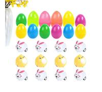 prefilled Easter eggs - mini bunny chick pull back cars for egg hunt with classroom party bag goodies | colorful compact toy surprise for party prizes and treasure box