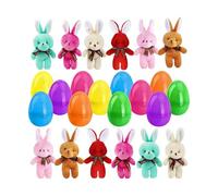 Prefilled Easter Eggs,Plush Bunny Stuffed Doll Charm | Ready To Use Easter Eggs Set - for Family Gatherings Holiday Events Hunt Party Favors Basket Stuffers Classroom Prizes