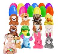 Prefilled Easter Eggs - Plush Toy Basket Fillers, Colorful Holiday Surprise | Classroom Hunt Game Application Kids Party Favor Decor Bright Fabric Construction Fun Entertainment Assorted Weight 450 90