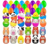 Prefilled Easter Eggs with Squishy Toys - 24 Pack Filled Easter Basket Stuffers Party Favors, Slow Rising Stress Reliever Toys Fillers for Easter Eggs Hunt