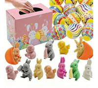 Prefilled Easter Eggs with Stuffed Animals,Plastic Easter Eggs Filled with Bunny Toys,Empty Easters Egg for Basket Stuffers,Easters Egg DIY Prefilled for EasterHunt Supplies
