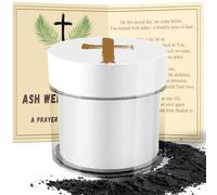 Prefilled Pure Palm Ashes for Ash Wednesday with Acrylic Palm Ash Pyx Container, Christian and Catholic Church Supplies, Comes in Packs That Serve 1000 People (Cross)