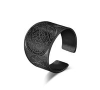 Pregeckit Seal of The 7 Archangels Protection Ring Amulet The Secrets of King Solomon Men Open Rings Vintage Jewelry, Metal, wrap-setting