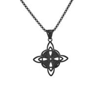 Pregeckit Stainless Steel Witches Knot Necklace Triquetra Trinity Knot Pendant Protection Amulet Witch Jewelry for Women, Middle, Stainless Steel, No Gemstone