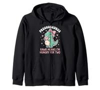 Preggosaurus Rawr Means I'm Hungry For Two Dino T-Rex Lover Zip Hoodie