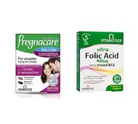 Pregnacare Conception Support Pack for Couples, for Men and for Women 60 Tablets with Vitabiotics Ultra Folic Acid