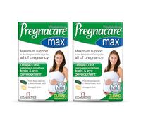 Pregnacare MAX Pregnancy Vitamins - UK's No.1 Pregnancy Brand. Greater Prenatal Care for Women, Supplement with Added Omega-3 DHA for Normal Brain and Eye Development, Vitabiotics (Pack of 2)