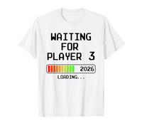 Pregnancy Announcement 2026 Waiting For Player 3 Dad Gamer T-Shirt