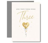 Pregnancy Announcement Card - And Then There Were Three PREG09 | New Mummy and Daddy Baby News, We're Pregnant Surprise Reveal
