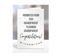 Pregnancy Announcement Card, Grandad Grandma to Be Gifts from Bump Baby, for Fish, Grand Parents, Ideas, Human, Reveal, Best, Family, Promoted to, A5-217_44