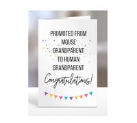 Pregnancy Announcement Card, Grandad Grandma to Be Gifts from Bump Baby, for Mouse, Grand Parents, Ideas, Human, Reveal, Best, Family, Promoted to, A5-217_72