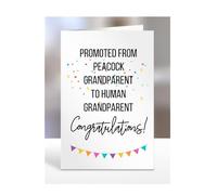 Pregnancy Announcement Card, Grandad Grandma to Be Gifts from Bump Baby, for Peacock, Grand Parents, Ideas, Human, Reveal, Best, Family, Promoted to, A5-217_80