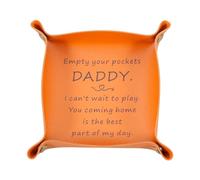 Pregnancy Announcement Expectant Dad Gifts, New Dad Gifts for Men, Leather Tray, Birthday Gifts for Dad Husband from Wife Daughter Son, Boo Basket Stuffers, Christmas Stocking Stuffers for Men