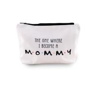 Pregnancy Announcement Gift Bag for Women New Mom Gifts for 1st Time Mom Mama Makeup Cosmetic Pouch for Friend Soon to Be Mommy Birthday Gift Pouches The One Where I Become A Mommy Makeup Organizer