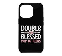 Pregnancy Announcement Mommy | Double Blessed Mom Of Twins Case for iPhone 13 Pro