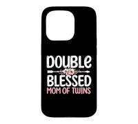 Pregnancy Announcement Mommy | Double Blessed Mom Of Twins Case for iPhone 15 Pro