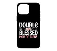 Pregnancy Announcement Mommy | Double Blessed Mom Of Twins Case for iPhone 16 Pro Max
