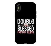Pregnancy Announcement Mommy | Double Blessed Mom Of Twins Case for iPhone X/XS