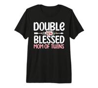 Pregnancy Announcement Mommy | Double Blessed Mom of Twins Premium T-Shirt