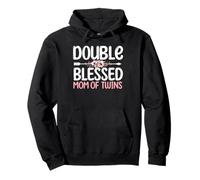Pregnancy Announcement Mommy | Double Blessed Mom Of Twins Pullover Hoodie