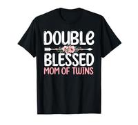 Pregnancy Announcement Mommy | Double Blessed Mom of Twins T-Shirt