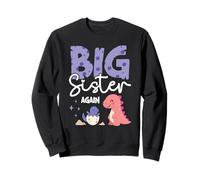 Pregnancy Announcement Third Baby Big Sister Again Dinosaur Sweatshirt