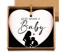 Pregnancy Announcement We're Having a Baby Christmas Ceramic Ornament Coming Soon Baby Announcement for Pregnant Moms Christmas Tree Decorations