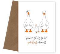 Pregnancy Card - Quacking Parents Expecting Baby Card - Pregnancy Congratulations and Baby Shower Cards for New Parents - Pregnant & Expecting - On The Birth of Son or Daughter