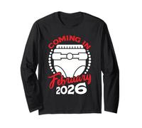 Pregnancy COMING FEBRUARY 2026 Funny Mom-to-be Long Sleeve T-Shirt