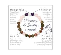 Pregnancy Crystal Bracelet for Women, Natural Gemstone Fertility Jewelry for Expecting Moms, Mom To Be Gifts for 1st Time Mom, Conception IVF Support Gift for Wife Daughter Friends Sister