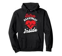 Pregnancy EXTRA HEART BEAT INSIDE Funny Soon to be Mom Pullover Hoodie