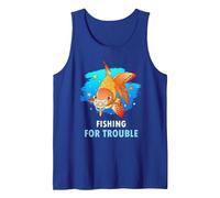 Pregnancy FISHING FOR TROUBLE Funny Vintage Tank Top