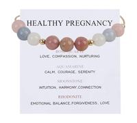 Pregnancy Gifts, Adjustable Rainbow Moonstone Bracelet Gifts for Mum to be, Mother Bracelet Crystal Bracelets,Mum to be Gifts, Comes with Velvet Bag & Meaningful Message Card