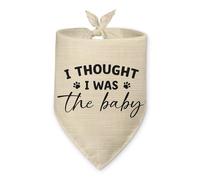 Pregnancy Gifts Dog Bandana I Thought I was The Baby Gender Reveal Pet Triangle Scarf Accessories for Small Medium Large Dogs Cats Pregnancy Announcement Dog Bandana