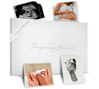 Pregnancy Journal and Planner Gift - Luxury Pregnancy Book for Expecting New Mums - Includes Calendar, Scrapbook, Checklist, Organizer and Memory Book (Silver)