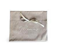 Pregnancy Notes Folder, A4 Grey Velvet, Silver Ribbon, Maternity Document Organiser