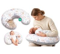 Pregnancy nursing and breastfeeding pillow 130 cm- breast feeding maternity pillows for baby and support sleeping for babies plush Oeko-Tex Owls Grey B