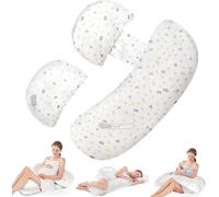 Pregnancy Pillow for Sleeping,Maternity Pillow for Pregnant Women, Maternity & Body Pillows, Pregnancy Pillow Support for Back, Hips, Legs, Detachable and Adjustable Double Wedge with Pillow-White