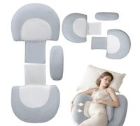 Pregnancy Pillow for Sleeping Maternity Pillow for Side Sleeper with Adjustable Width, Maternity Body Pillow for Belly, Back & Hip Support, Breathable Cover & Premium Fill, Ideal for Pregnant Women