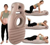 Pregnancy Pillow,Inflatable Maternity Pillow with Hole for Sleeping,Comfortable Pregnancy Pillows for Sleeping and Alleviate Related Aches and Pains,Full Body Pillows for Pregnant Women (Khaki)