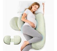 Pregnancy Pillow, Support for the Back, Abdomen, Hips, and Legs, Green