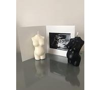 Pregnancy Pregnant Female Torso Body Candle Baby Mama Curvy Baby Shower Mummy to be Gift Present Black White £8.99 Free p&p (Black)